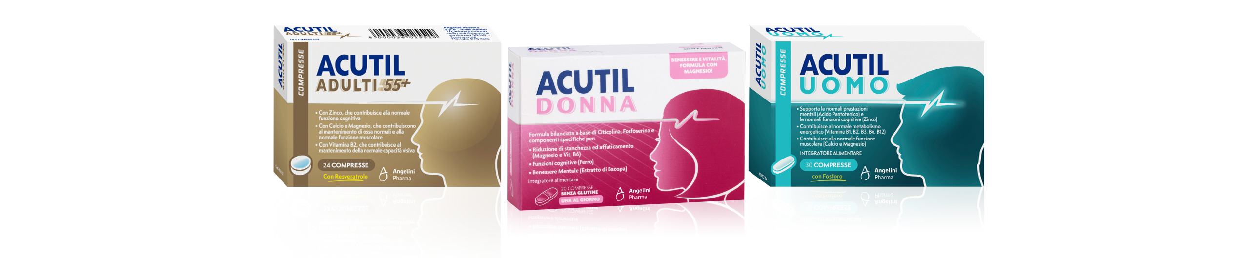 Prodotti Acutil Adulti 55+, Acutil Donna e Acutil Uomo